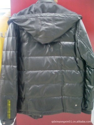 【供應(yīng)男式休閑皮羽絨服】價格,廠家,圖片,男式皮衣、皮夾克,青島鑫永信皮革制品-